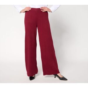 Maya J Women's Petite Pants PXS Easy Rib Wide Leg Pull On Pant Red A701561